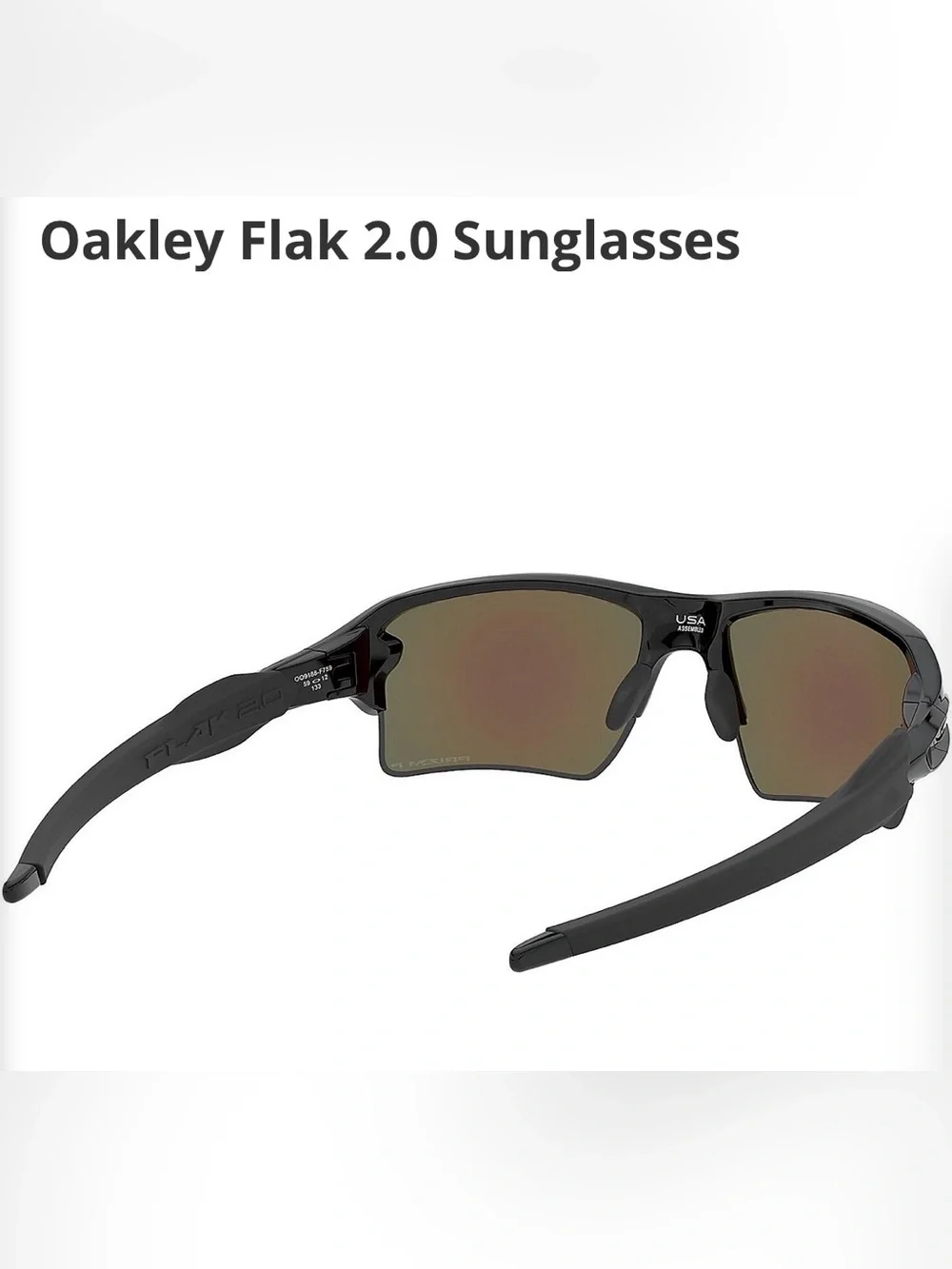 Men's Oakley Flak 2.0 Golf Sunglasses Tungsten Polarized, Black Frame
